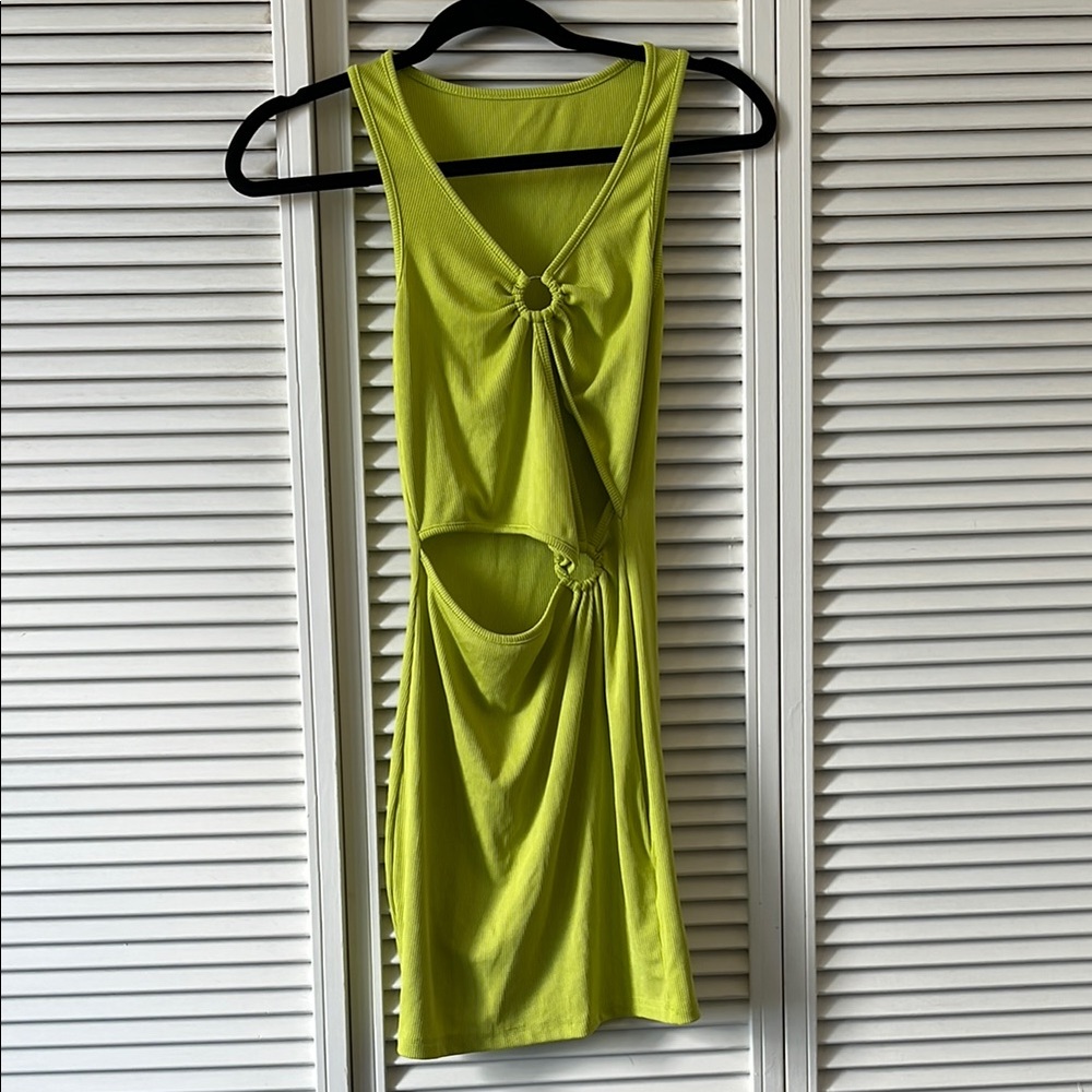 SHEIN Lime Green Cutout Dress